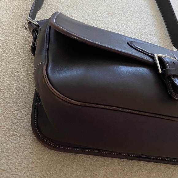 Coach Vintage Dark Brown Leather Messenger Bag #NoK1S-7750 with silver hardware - Picture 7 of 16